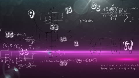 Animated Equations Floating on Futuristic Background
