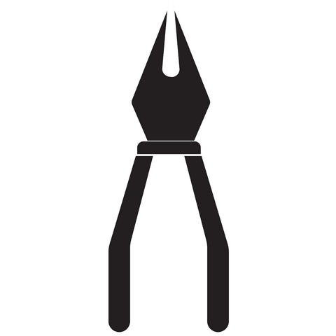 Minimalist pincers symbol on transparent background