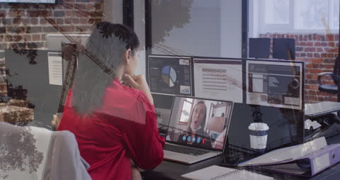 Collaboration Through Video Conference Amid Financial Data Projections