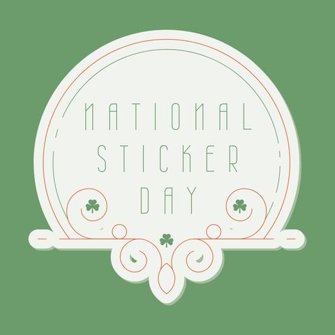 vintage emblem design for national sticker day celebration - Download Free Stock Templates Pikwizard.com