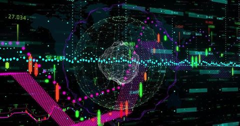 Futuristic Global Finance Digital Dashboard Visualizing Trading Trends