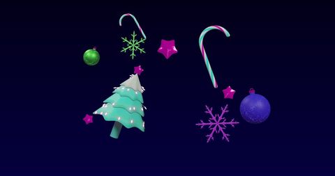 Festive Christmas Decorations on Dark Background