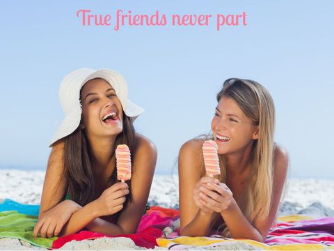 Joyful friendship celebration at sunny beach