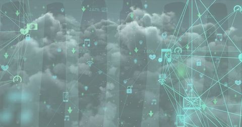 Futuristic Network Connections in Cloud Computing Concept - Download Free Stock Images Pikwizard.com