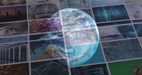 Interconnected World Highlighting Global Digital Technology