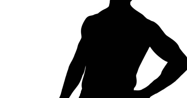 Silhouette of Fit Man Posing Against White Background - Download Free Stock Images Pikwizard.com