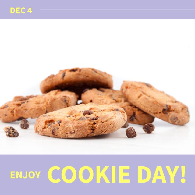 Chocolaty Cookie Day Celebration with Crisp Cookies and Crumbs - Download Free Stock Templates Pikwizard.com