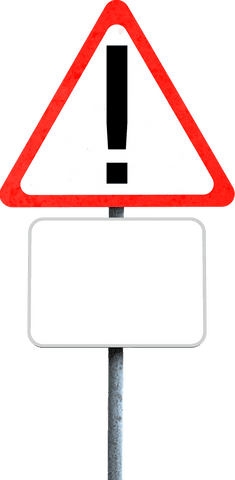 road sign with exclamation mark and blank copy space, transparent background - Download Free Stock Videos Pikwizard.com