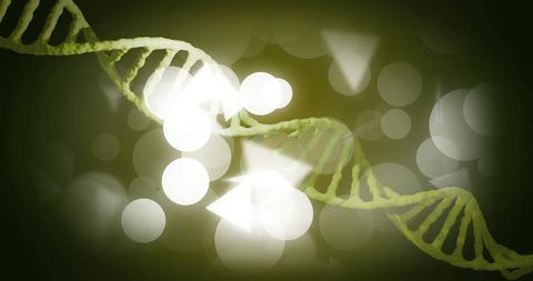 DNA Strand with Digital Interface Elements Illustration
