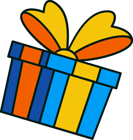 colorful gift box clipart with wings on transparent background - Download Free Stock Videos Pikwizard.com