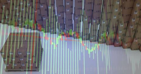 Warehouse Supply Trends with Digital Data Overlay - Download Free Stock Images Pikwizard.com