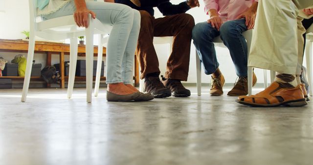 Support Group Meeting with People Sitting in a Circle - Download Free Stock Images Pikwizard.com