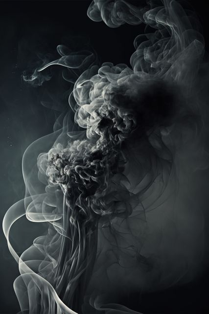Light and dark grey smoke on black background, created using generative ai technology - Download Free Stock Photos Pikwizard.com