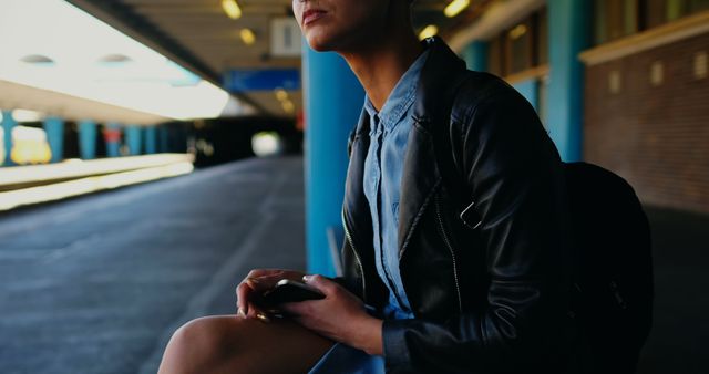 Person Waiting for Train at Empty Railway Station - Download Free Stock Images Pikwizard.com