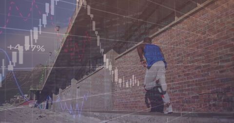 Financial Data and Afro-American Man Running Outdoors - Download Free Stock Images Pikwizard.com
