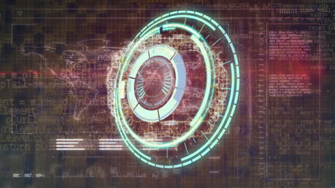 Futuristic Digital Scanner with World Map and Data Interface