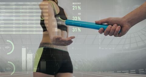 Relay Race with Analytics Data Concept