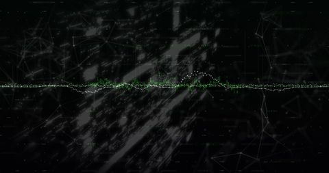 Futuristic Digital Waveform with Green and White Lines on Dark Background - Download Free Stock Images Pikwizard.com