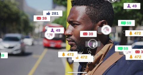 Young Professional Connecting with Digital World in Urban Street