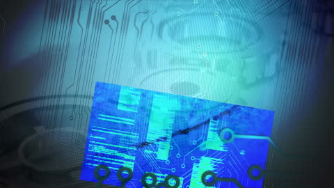 Biometric Digital Security Concept with Circuitry and Padlock