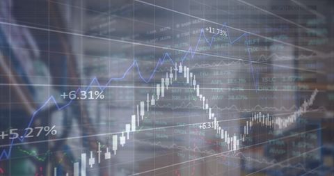 Financial Data Overlaid on Warehouse Representing Trade and Logistics - Download Free Stock Images Pikwizard.com