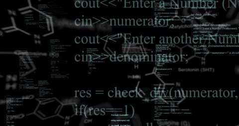 Abstract Programming Code and Chemical Formulas on Dark Background - Download Free Stock Images Pikwizard.com