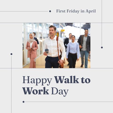 Celebrating Walk to Work Day with Diverse Professionals - Download Free Stock Templates Pikwizard.com