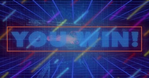 Glowing Neon You Win Holographic Futuristic Concept