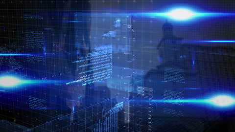 Futuristic Data Processing Concept with Digital Glows