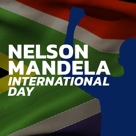 Nelson Mandela International Day Banner with South African Flag - Download Free Stock Templates Pikwizard.com