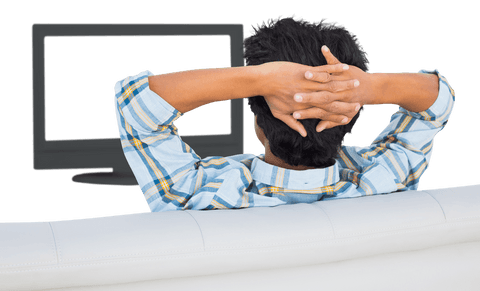relaxed man watching tv on comfortable couch transparent background - Download Free Stock Videos Pikwizard.com