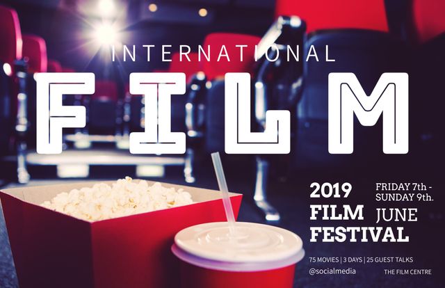 International Film Festival Promo with Movie Theater Elements - Download Free Stock Templates Pikwizard.com