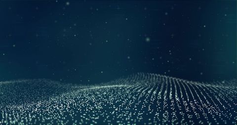Abstract floating light spots on blue background