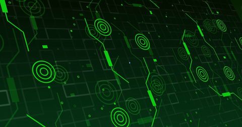 Futuristic Digital Network Interface with Green Circuit Design - Download Free Stock Images Pikwizard.com