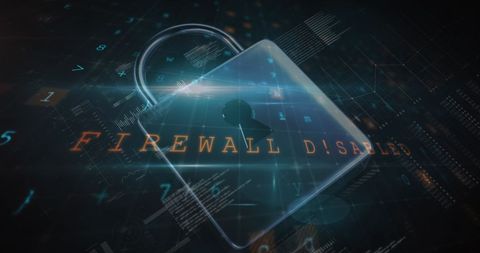 Cybersecurity Warning with Firewall Disabled Alert