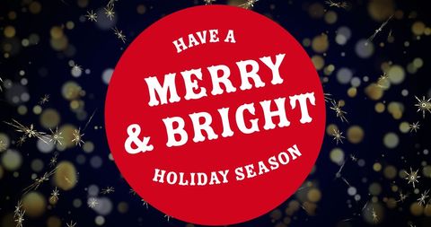 Festive holiday greeting with snow and cheerful message