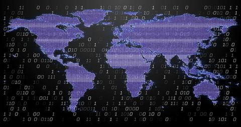 Binary Code Overlay on World Map for Global Digital Networks - Download Free Stock Images Pikwizard.com