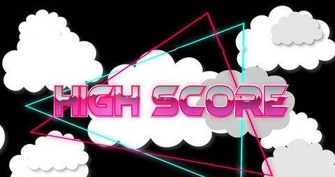 High Score Gaming Banner with Retro Neon Design