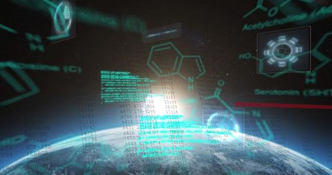 Digital Chemistry Data Over Earth Visualizing Advanced Sciences - Download Free Stock Images Pikwizard.com