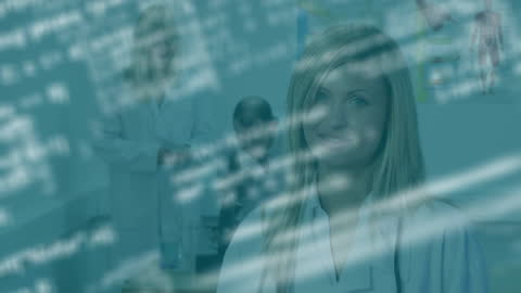 Female Doctor Overseeing Advanced Medical Data Processing