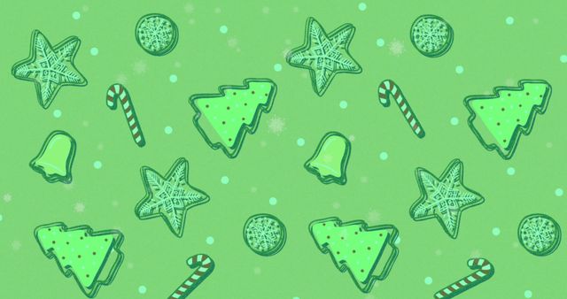 Seamless Pattern with Green Christmas Cookies and Candies - Download Free Stock Images Pikwizard.com