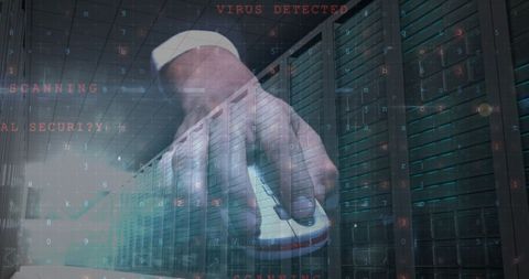 Cybersecurity Threat Monitoring in Digital Server Room - Download Free Stock Images Pikwizard.com