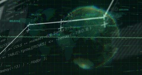 Digital data network and global connections technology concept