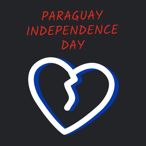 Paraguay Independence Day Celebrated with Patriotic Heart Symbol - Download Free Stock Templates Pikwizard.com