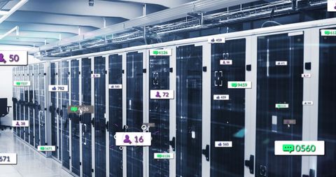 Digital Interface Concepts with Social Media Overlays on Data Servers - Download Free Stock Images Pikwizard.com