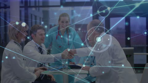 Diverse Medical Team Connected Through Digital Network