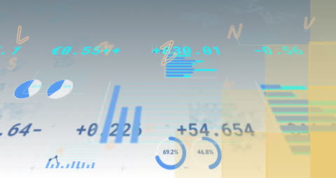 Digital Data Interface with Infographics and Modern Analytics