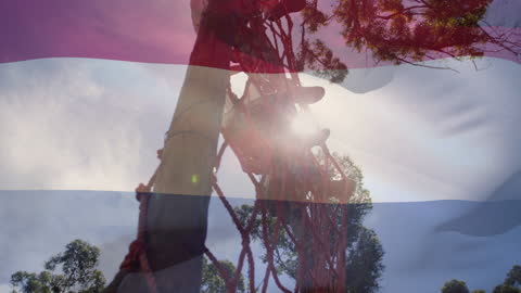 Training Amidst Netherlands Flag Background