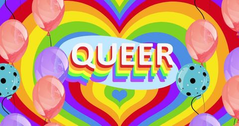 queer pride celebration with rainbow balloons - Download Free Stock Images Pikwizard.com
