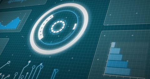 Futuristic Data Interface with Tech Elements and Circular Scan - Download Free Stock Images Pikwizard.com